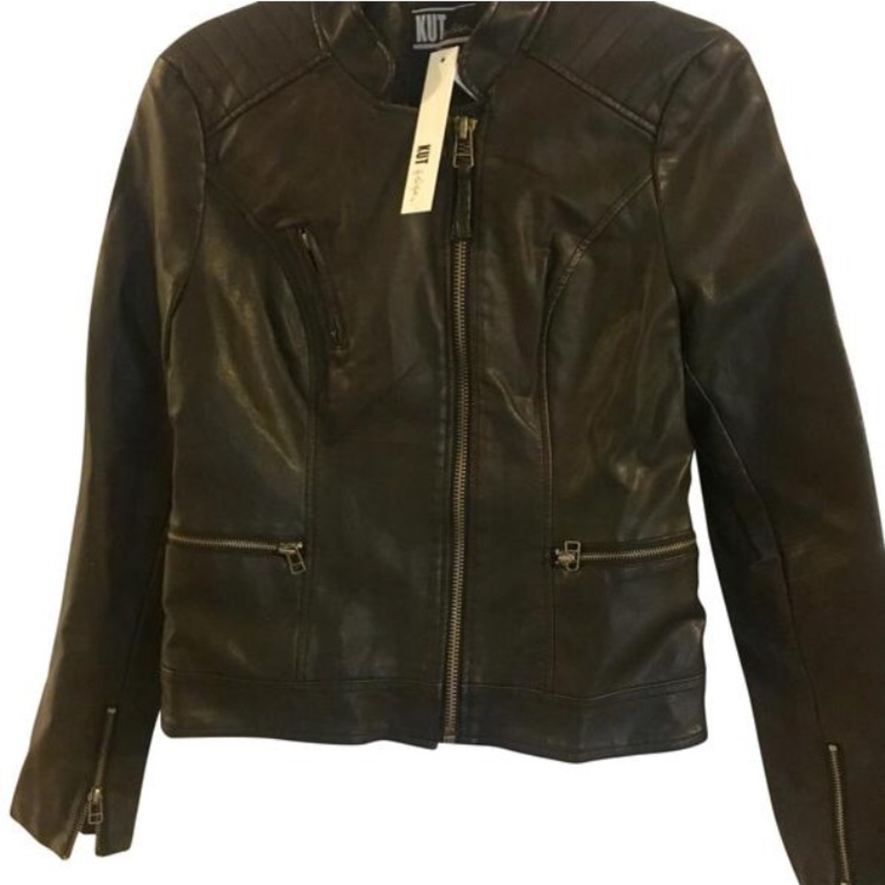 SOLD ✅: Kut brown leather jacket